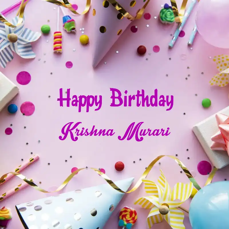 Happy Birthday Krishna Murari Party Background Card